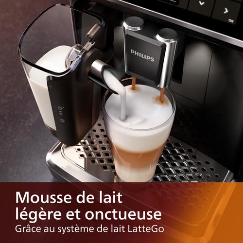 PHILIPS Espressomaschine der Serie 5400 – Genießen Sie 12 Getränke, schnell reinigendes LatteGo, intuitives TFT-Display, anpassbare Kaffeeeinstellungen, erstklassiges Küchendesign (EP5441/50)