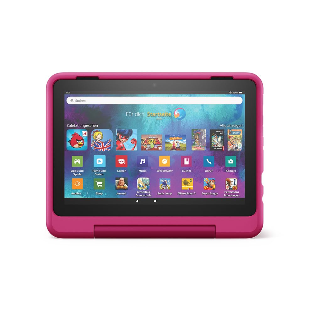 Das neue Fire HD 8 Kids Pro-Tablet, 8-Zoll-HD-Display, für Kinder von 6 bis 12 Jahren, 13 Stunden Akkulaufzeit, kindgerechte Hülle, 32 GB (2022), Regenbogen-Design