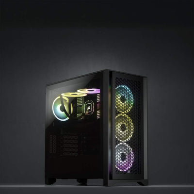 CORSAIR 4000D AIRFLOW Gehärtetes Glas Mid–Tower ATX–Gehäuse – Hohe Luftzirkulation – miditower management–System – Geräumiges Interieur – Zwei Mitgelieferte 120–mm–Lüfter – Schwarz