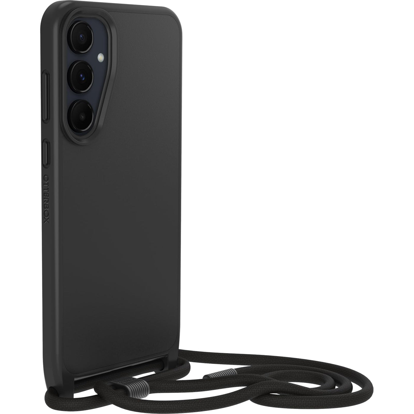 OtterBox React Necklace Hülle für Samsung Galaxy A55 5G, ultraschlanke, schützende Hülle mit Verstellbarer und Abnehmbarer Handykette, Getestet nach Militärstandard, Schwarz