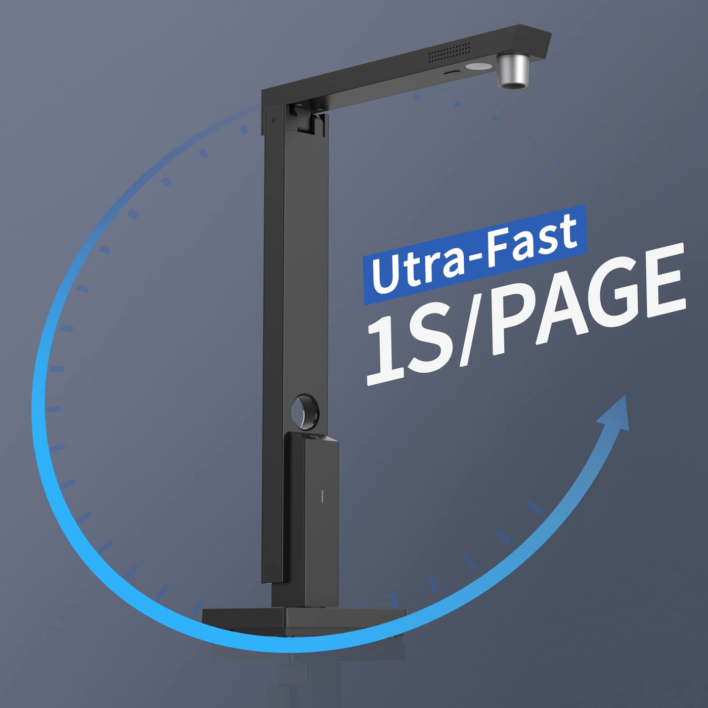 CZUR 12MP USB-Dokumentenkamera und Visualizer, A4 Dokumentenscanner tragbarer Scanner, für Lehr- und Klassenzimmer, Home-Office, kompatibel mit Windows, macOS (Lens 1200) (Mattschwarz)