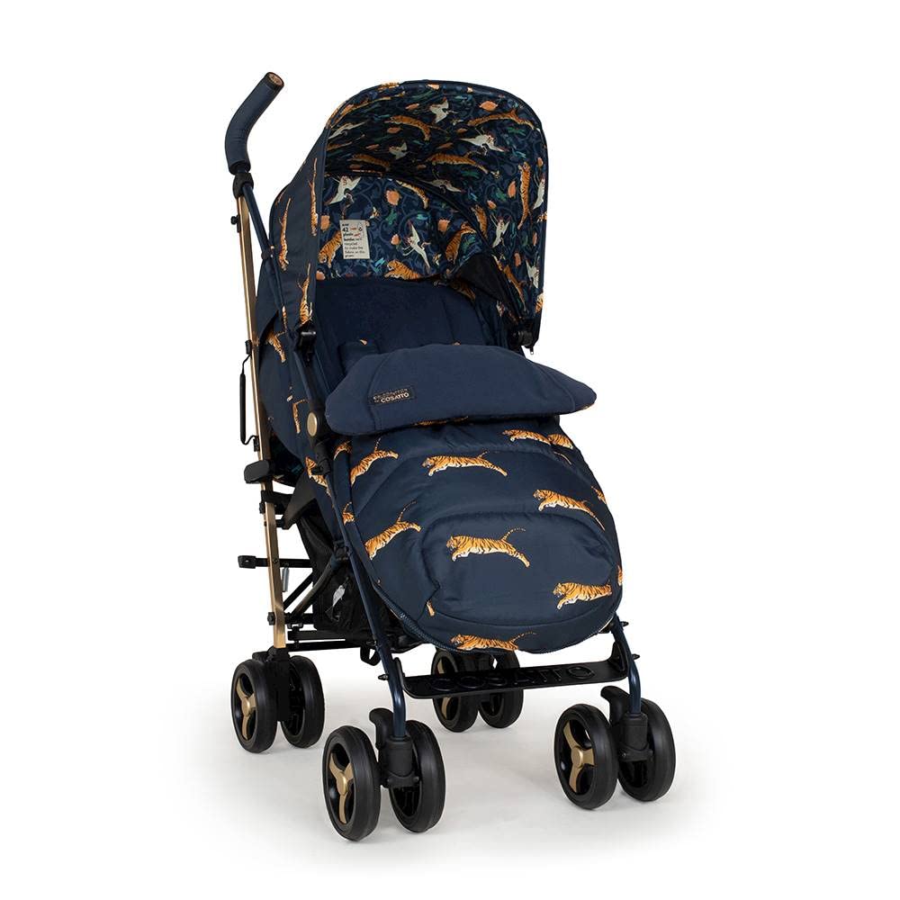 Cosatto Supa 3 Buggy mit Fußsack – Leichter Kinderwagen, Ab Geburt bis 25kg – Leicht & kompakt mit Schirmfaltung, großer Korb, Getränkehalter (On The Prowl)