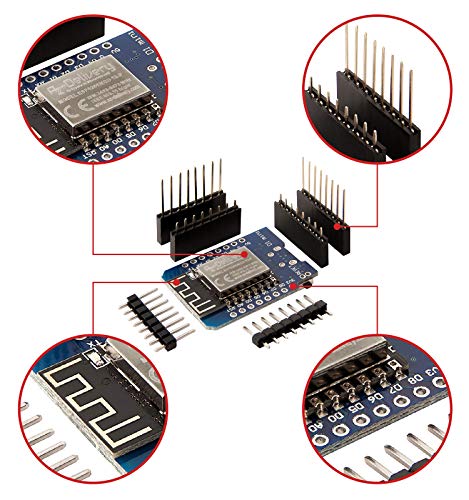 AZDelivery 3 x D1 Mini NodeMcu mit ESP8266-12F WLAN Module CH340G Lua kompatibel mit Arduino inklusive E-Book!