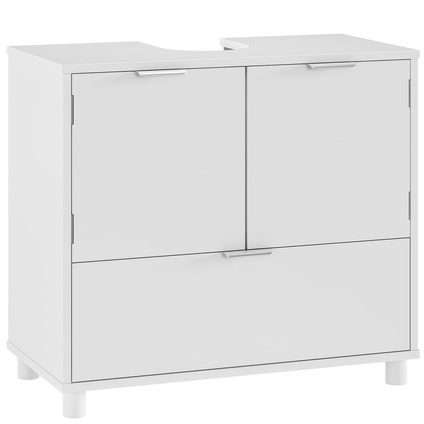 FORABAMB Waschbeckenunterschrank, Badezimmerschrank mit 2 Türen, große Schublade, viel Stauraum, Badezimmer Unterschrank Waschtischunterschrank Badschrank weiß,30 x 60 x 60 cm