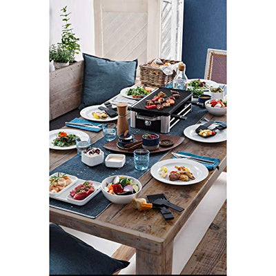 WMF Lono Raclette Grill mit Pfännchen und Schiebern, Raclette 8 Personen, 1500 W, edelstahl matt