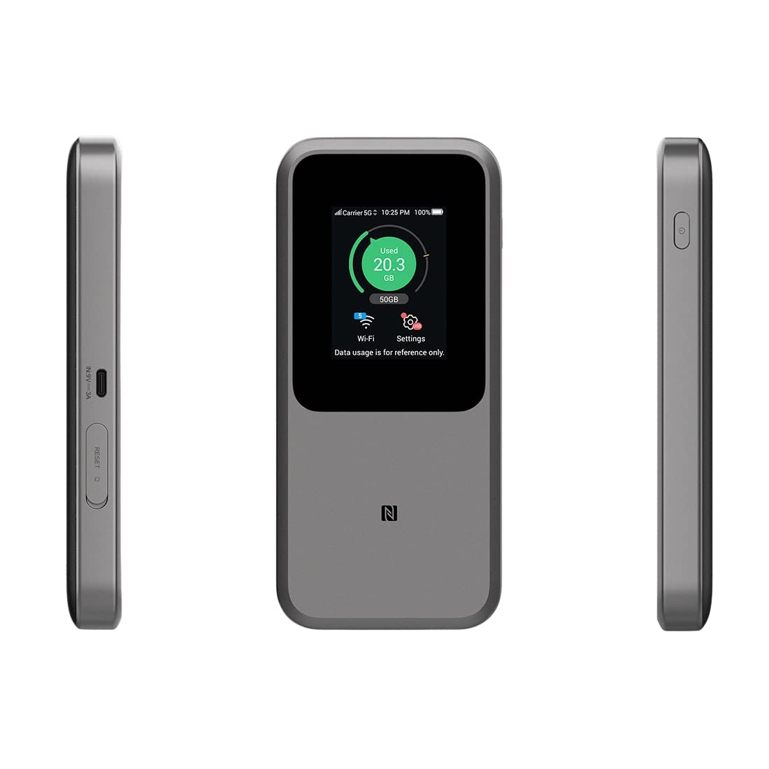 ZTE MU5120 - le point d'accès WiFi 5G portable le plus puissant, énorme batterie de 10 000 mAh, charge inversée de 18 W, NFC, écran tactile de 2,4 pouces, connecte 64 appareils - emplacement SIM déverrouillé