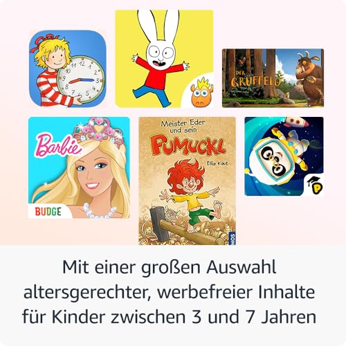 Das neue Amazon Fire HD 8 Kids-Tablet, für Kinder von 3 bis 7 Jahren | 3 GB RAM, werbefreie Inhalte, mit integrierter Kindersicherung, 13 Stunden Akkulaufzeit, 32 GB, blau (2024)