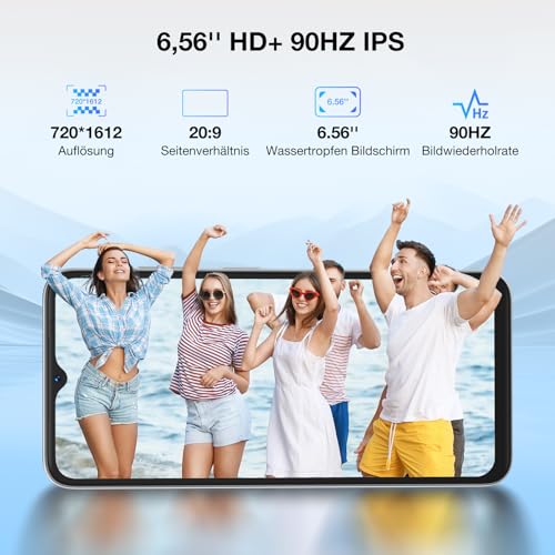 DOOGEE N55 Plus (20GB+128GB) Smartphone Ohne Vertrag Android 14 6.56" HD+ IPS Octa Core Hndy Ohne Vertrag, 5150mAh, 13MP+8MP, Dual SIM 4G Handy Günstig 5G WiFi Simlockfreie Handys, OTG, GPS, Face ID