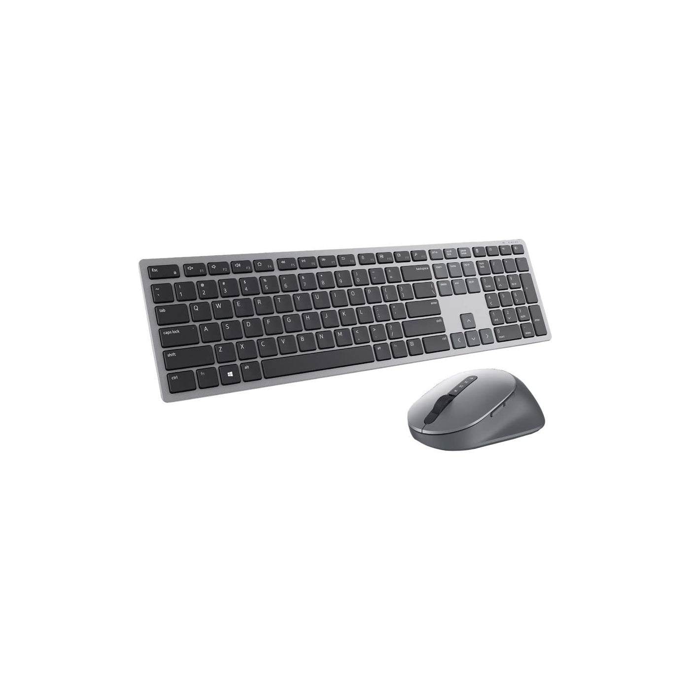 Dell KM7321W Kabellose Tastatur und Maus für UK-Multigeräte (QWERTY), 2,4 GHz, Bluetooth 5.0, 128 Bit AES-Verschlüsselung, 4000 DPI, kompatibel mit Windows, Mac, Linux, Chrome und Android, Grau