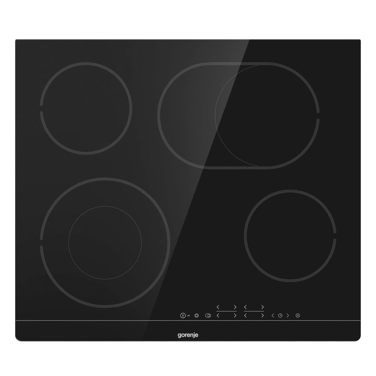 Gorenje ECT 643 BSC Kochfeld Elektro / 60 cm / Zweikreiszone / Bräterzone / TouchControl / Timer / Rahmenlos, Ohne Bridgezone