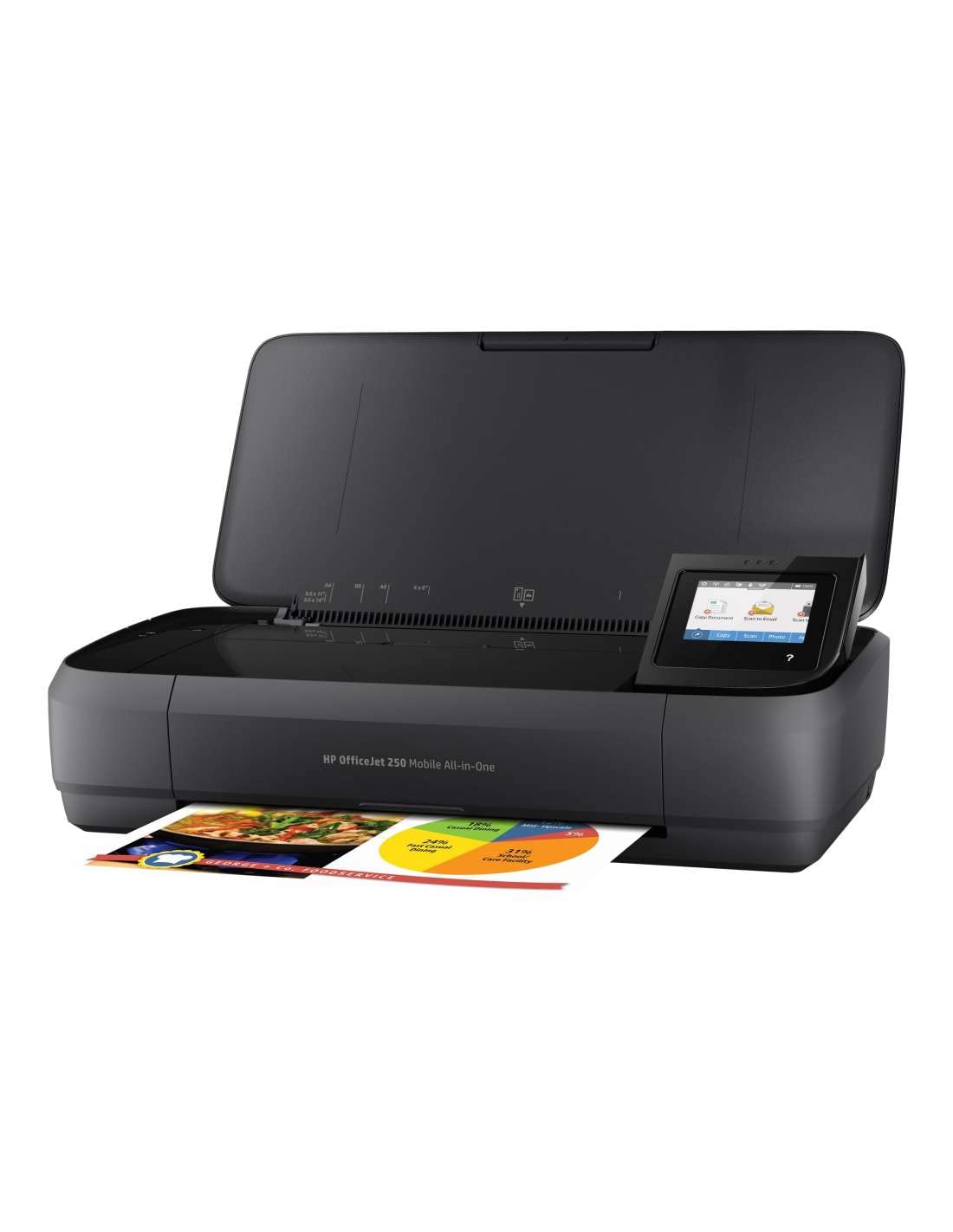 Imprimante multifonction mobile HP OfficeJet 250 (imprimante scanner, copieur, WLAN, HP ePrint, Wifi Direct, USB, 4800 x 1200 dpi) noir