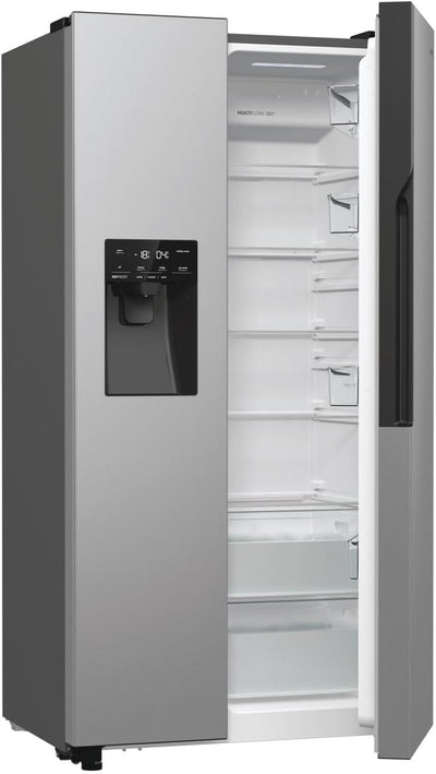 Gorenje NRR9185ESXL Side by Side Kühl-Gefrierkombination/NoFrost Plus/Inverter Kompressor/Wasser- und Eiswürfelspender/SensoTech / 178,6 cm/Kühlteil 376 l/Gefrierteil 190 l/Edelstahl