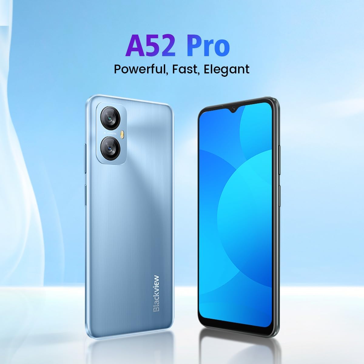 Blackview A52 PRO Handy ohne Vertrag, 8GB+128GB(1TB Externe SD), 6,5'' 90Hz Waterdrop Bildschirm, 13MP+5MP, Dual-SIM Android 13 Smartphone, 5180mAh Akku, Gesicht Entsperren&Fingerabdruck Grün