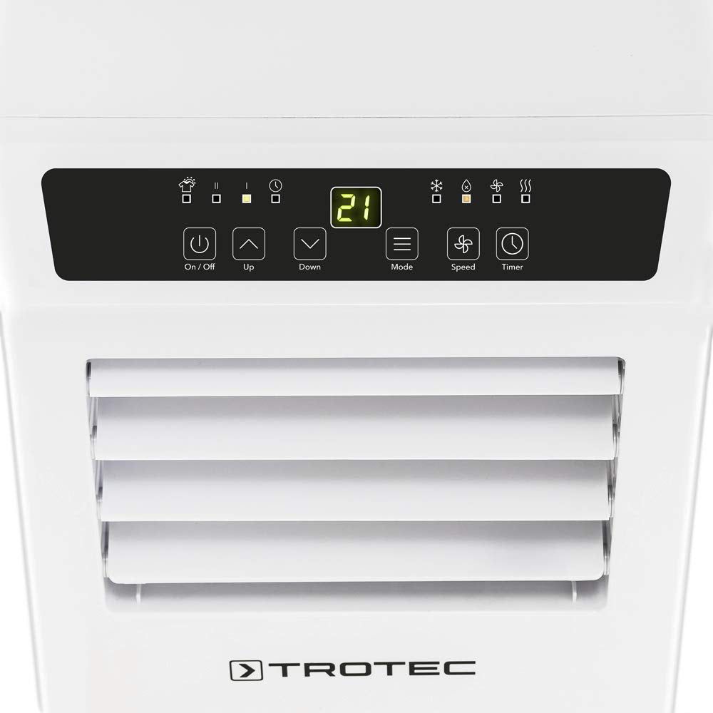 TROTEC Lokales Klimagerät mit Heizfunktion PAC 2010 SH mobile Klimaanlage 4-in-1 Kühlung, Beheizung, Ventilation, Entfeuchtung Klimagerät 2 kW 7.000 BTU/h für Raumgröße bis 26 m² und 65 m³