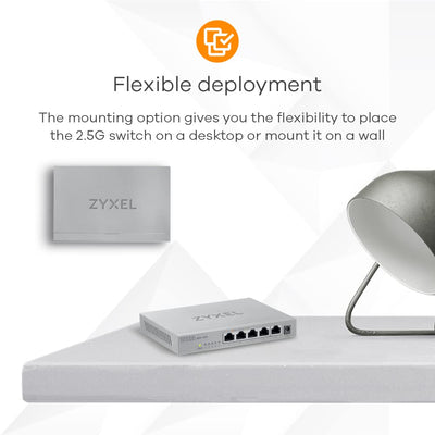 Zyxel 2,5G Multi-Gigabit Unmanaged Switch mit fünf Ports für Home Entertainment oder SOHO-Netzwerke [MG-105]