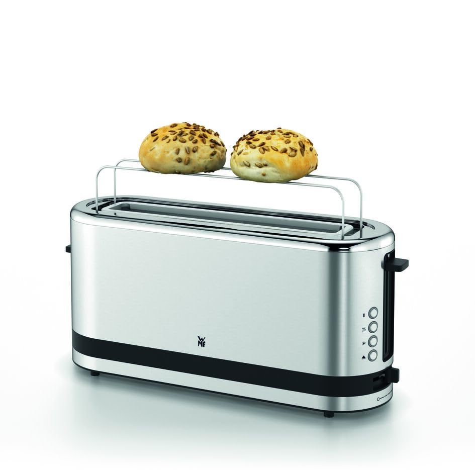 WMF Küchenminis Toaster Langschlitz mit Brötchenaufsatz, 2 Scheiben, XXL, Bagel-Funktion, 7 Bräunungsstufen, 900W, Toaster edelstahl matt