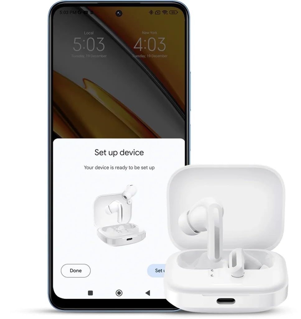 Xiaomi Redmi Buds 5, Bluetooth 5.3 In-Ear Kopfhörer, 46dB Aktive Geräuschunterdrückung, bis zu 40 Stunden Akku, Dynamischer Treiber, 5ATM wasserfest - Schwarz