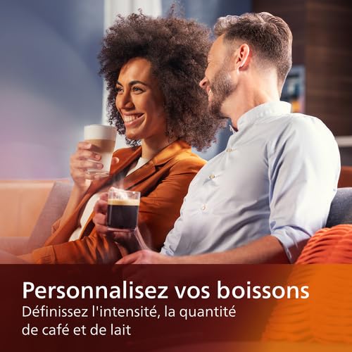 PHILIPS Espressomaschine der Serie 5400 – Genießen Sie 12 Getränke, schnell reinigendes LatteGo, intuitives TFT-Display, anpassbare Kaffeeeinstellungen, erstklassiges Küchendesign (EP5441/50)