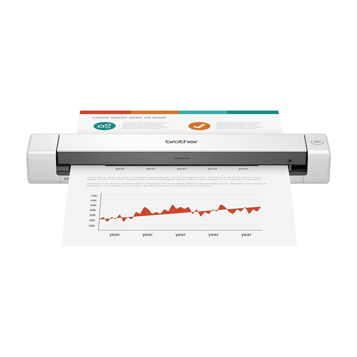 Brother DS-640 Kompakter mobiler Dokumentenscanner (Modell: DS640), 3,8 x 5,1 x 30,2 cm