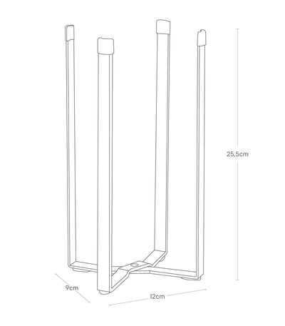 Yamazaki Tower Mehrzweckständer für die Küche-Abtropfständer, Flaschenhalter, Bioabfall Behälter, faltbar, Stahl, Acrylharz, Schwarz, 12 x 9,5 x 26,5 cm (LxBxH)
