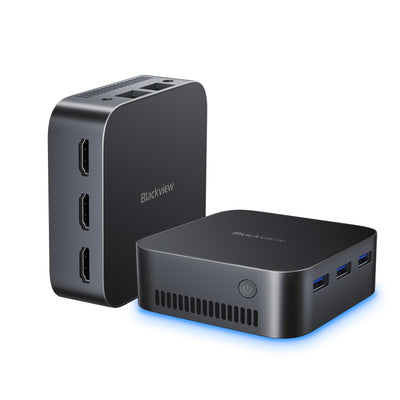 Blackview Mini PC MP80 16GB LPDDR5 RAM 512GB M.2 SSD, Intel 12. Gen N95(bis zu 3,4GHz) Mini Computer, 4K UHD Mini Desktop PC Windows 11 Pro, DREI HDMI, Gigabit Ethernet, 5G WiFi, für Business/Heimkino