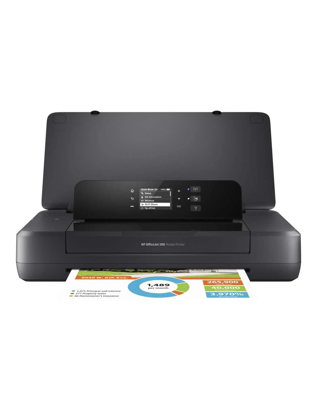 Imprimante à jet d'encre mobile HP OfficeJet 200 (A4, imprimante, WLAN, HP ePrint, Airprint, USB, 4800 x 1200 ppp) noir