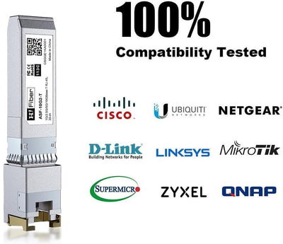 10GBASE-T SFP+ Transceiver 30 meters, SFP+ zu RJ45, 10G SFP+ zu Ethernet Modul Kompatibel mit Cisco SFP-10G-T-S, MA-SFP-10GB-T, Ubiquiti UniFi UF-RJ45-10G, Mikrotik S+RJ10, Netgear AXM765...