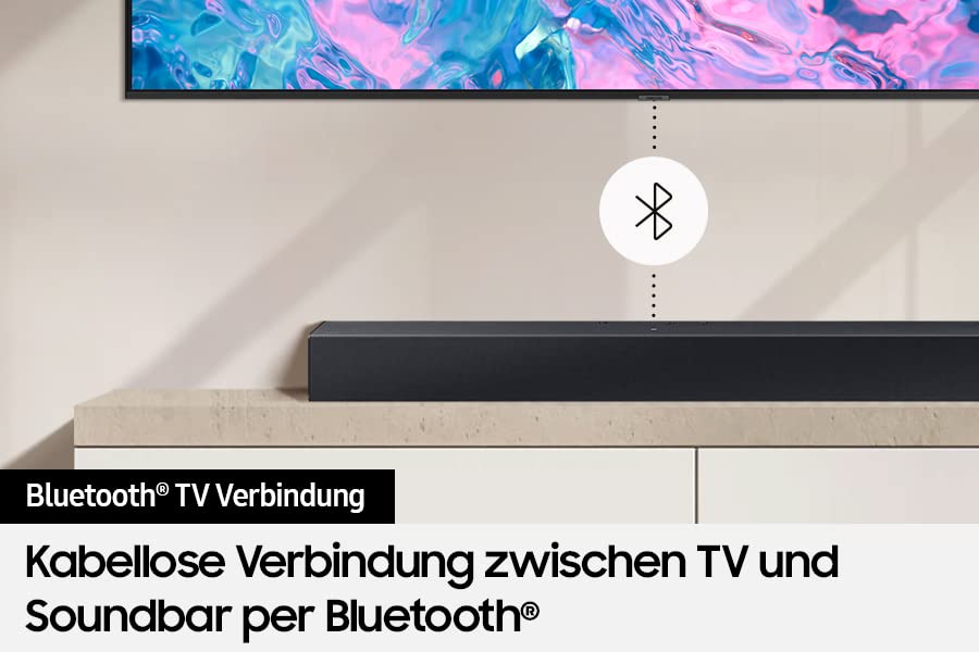 Samsung HW-C410G 2.0-Kanal C-Soundbar, Integrierter Subwoofer, Surround Sound Expansion, Dolby Digital 2.0, DTS 2.0, Bluetooth & NFC, One Remote Control [2023]