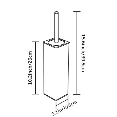 BVL WC Bürsten & Halter Schwarz, Metall Toilettenbürste Inklusive 2 Bürstenköpfe, Freistehende Quadratisch Silikon Toilettenbürste für das Badezimmer