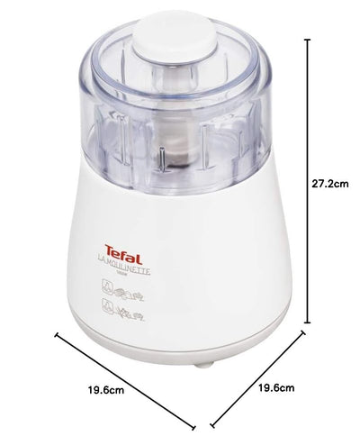 Tefal La Moulinette, Elektrischer Zerkleinerer, 1000 Watt, 500 ml, Kabelverstaufach, 4 Funktionen: Zerkleinern, Mixen, Mischen, Mahlen, DPA130, Weiß