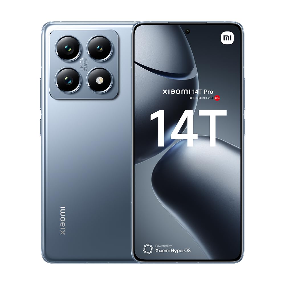 Xiaomi 14T Pro, 5G Smartphone, 12+512GB Handy ohne Vertrag, 144Hz 6.67'' AI Display, Leica Kamera, MediaTek Dimensity 9300+, 5000mAh, 120W HyperCharge, Dual-SIM, Blue