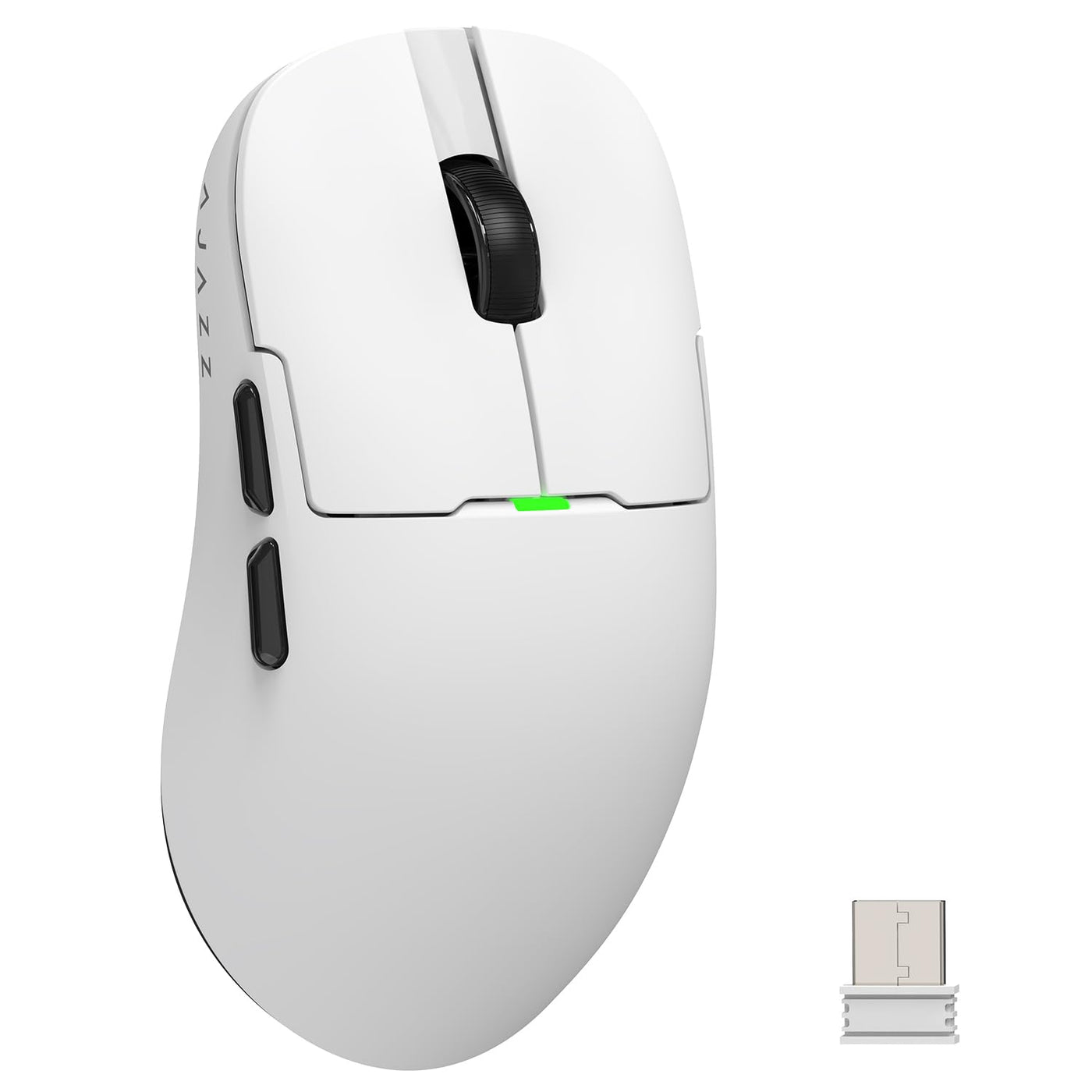 AJAZZ AJ159 Superlight Kabellose Gaming-Maus, Ultraleicht 56g, Pixart PAW3395 Sensor, Bis zu 26000 DPI, 2,4GHz/Kabelgebunden, 6 Programmierbare Tasten, 200 Stunden Akkulaufzeit, für PC/MAC (weiß)