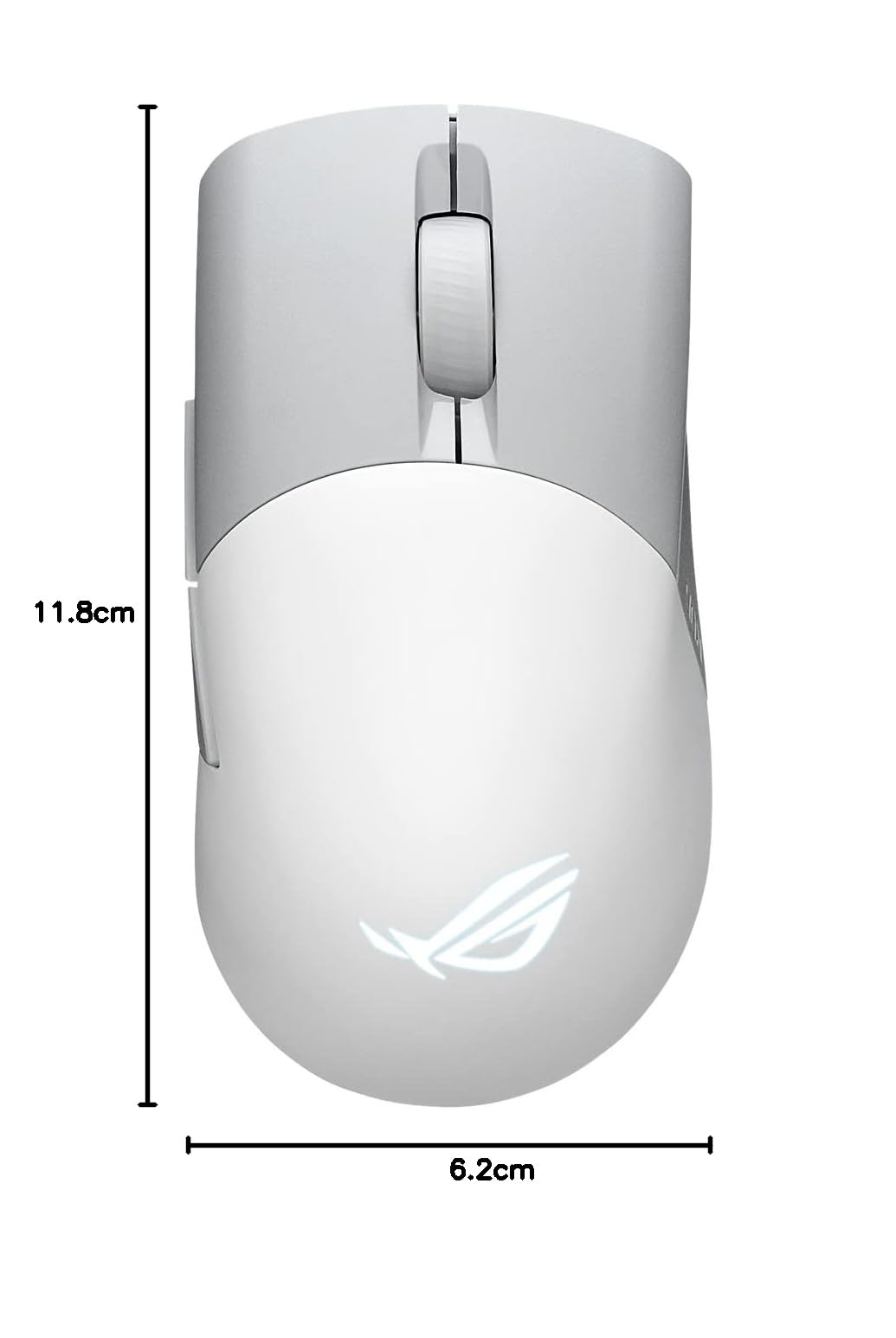 ASUS ROG Keris Wireless AimPoint White RGB Gaming Maus (optischer ROG AimPoint-Sensor, 36.000 DPI, ROG Micro Switches, 2,4 GHz RF, Bluetooth, USB, 5X programmierbare Tasten, weiß)