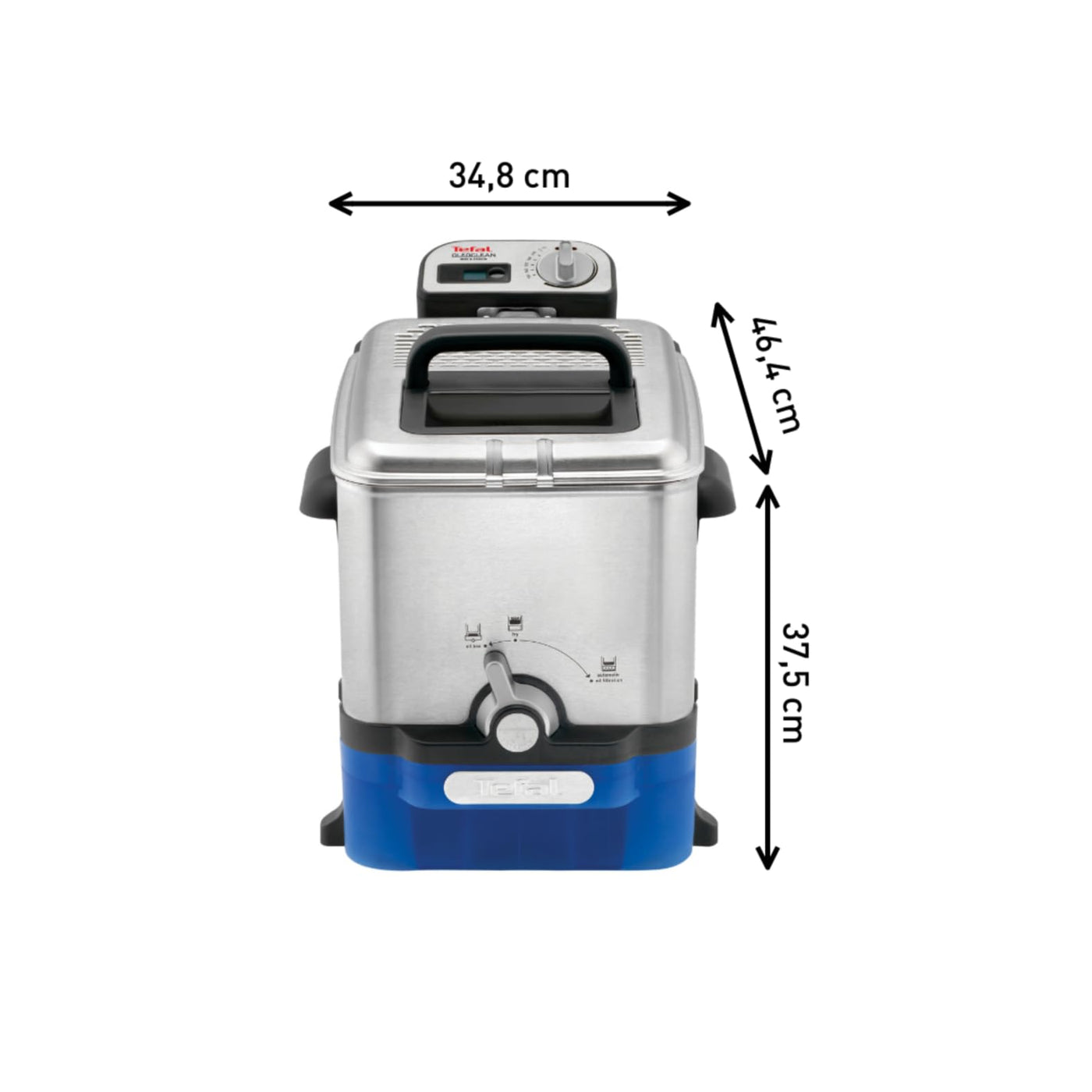 Tefal FR8040 Oleoclean Pro Inox & Design Fritteuse | 2300W | Kapazität 1,2 Kg | Herausnehmbarer Ölbehälter | Automatische Öl/Fett Filterung | Timer | Thermostat | 3.5 L | Schwarz/Edelstahl