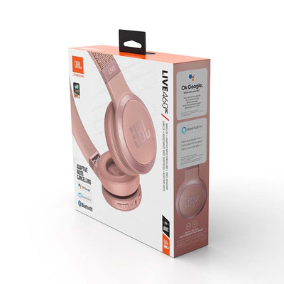 JBL Live 460NC kabelloser On-Ear Bluetooth-Kopfhörer in Rosa – Mit Noise-Cancelling und Sprachassistent – Für bis zu 50 Stunden Musikgenuss