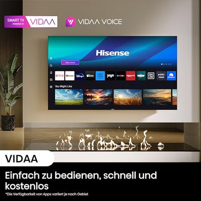 Hisense 65U7NQ 164cm (65 Zoll) Fernseher, 4K Mini LED ULED HDR Smart TV, Quantum Dot, 120Hz/ 144Hz VRR, HDMI 2.1, Game Mode Pro, Dolby Vision IQ & Atmos, Bluetooth, Alexa Built-in, Anthrazit, [2024]