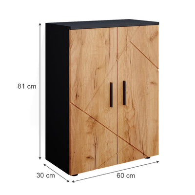 Vicco Midischrank Irma, Anthrazit/Goldkraft Eiche, 60 x 81 cm