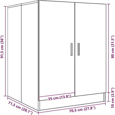 vidaXL Waschmaschinenschrank Badschrank Badmöbel Badezimmerschrank Schrank Badezimmermöbel Trocknerschrank Weiß 71x71,5x91,5cm