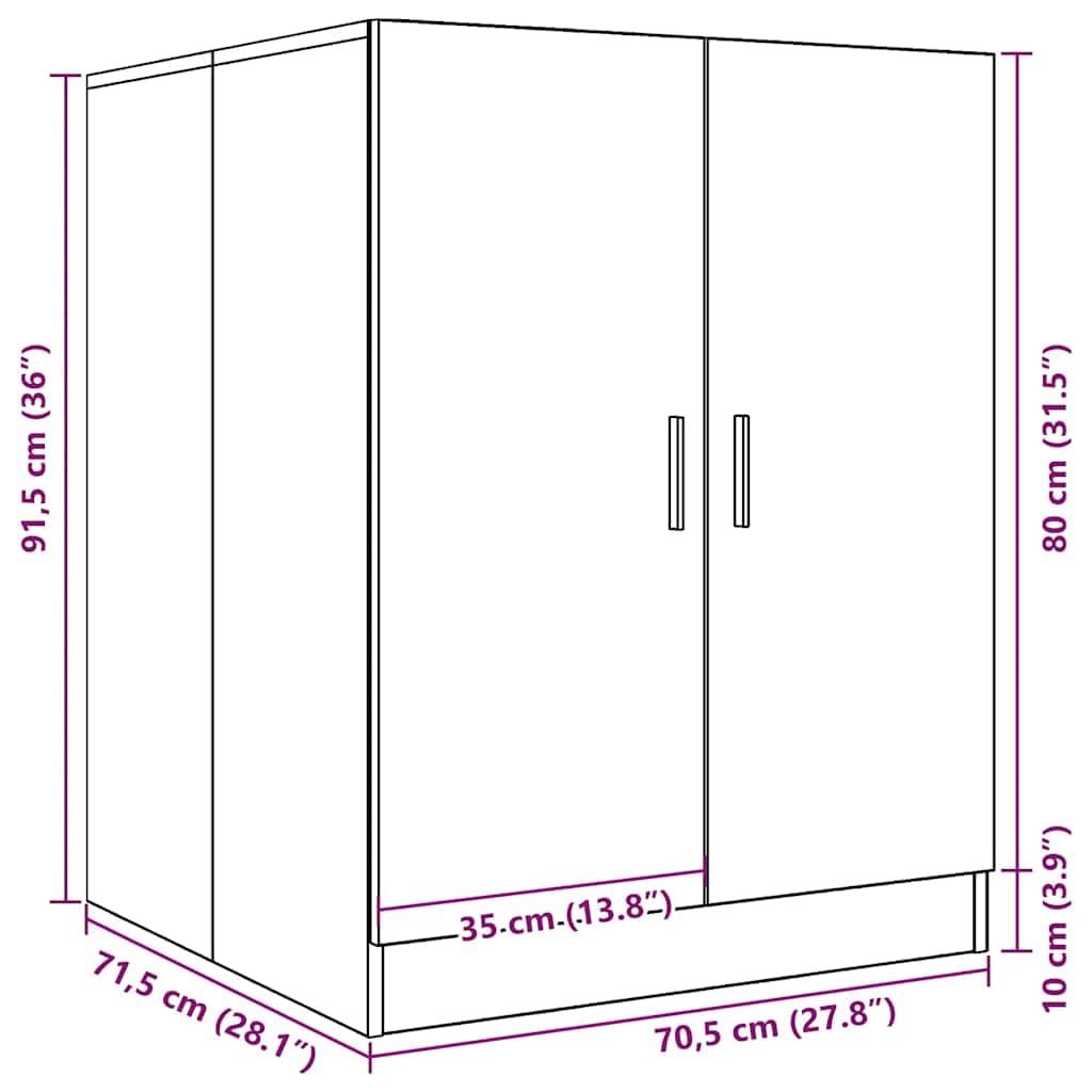 vidaXL Waschmaschinenschrank Badschrank Badmöbel Badezimmerschrank Schrank Badezimmermöbel Trocknerschrank Weiß 71x71,5x91,5cm