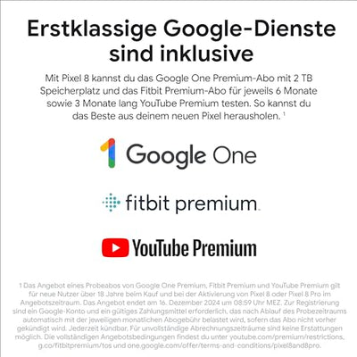 Google Pixel 8 – Android-Smartphone ohne SIM-Lock mit leistungsstarker Pixel-Kamera, 24 Stunden Akkulaufzeit und leistungsstarken Sicherheitsfunktionen – Obsidian, 128GB