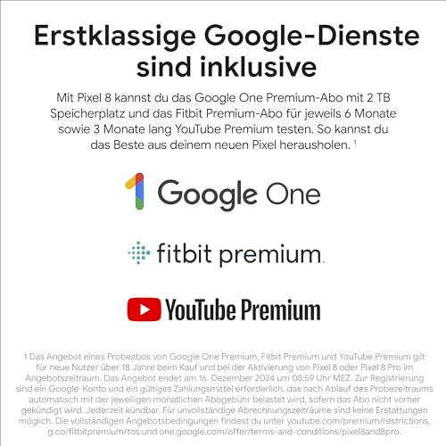 Google Pixel 8 – Android-Smartphone ohne SIM-Lock mit leistungsstarker Pixel-Kamera, 24 Stunden Akkulaufzeit und leistungsstarken Sicherheitsfunktionen – Rose, 256GB