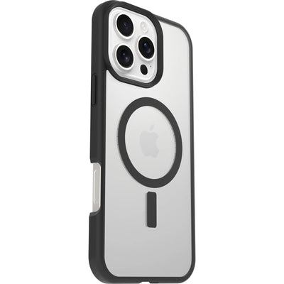 OtterBox Sleek Series MagSafe Hülle für iPhone 16 Pro Max, stoßfest, sturzsicher, ultraschlank, schützende Hülle, Getestet nach Militärstandard, Transparent/Schwarz, Keine Einzelhandelsverpackung