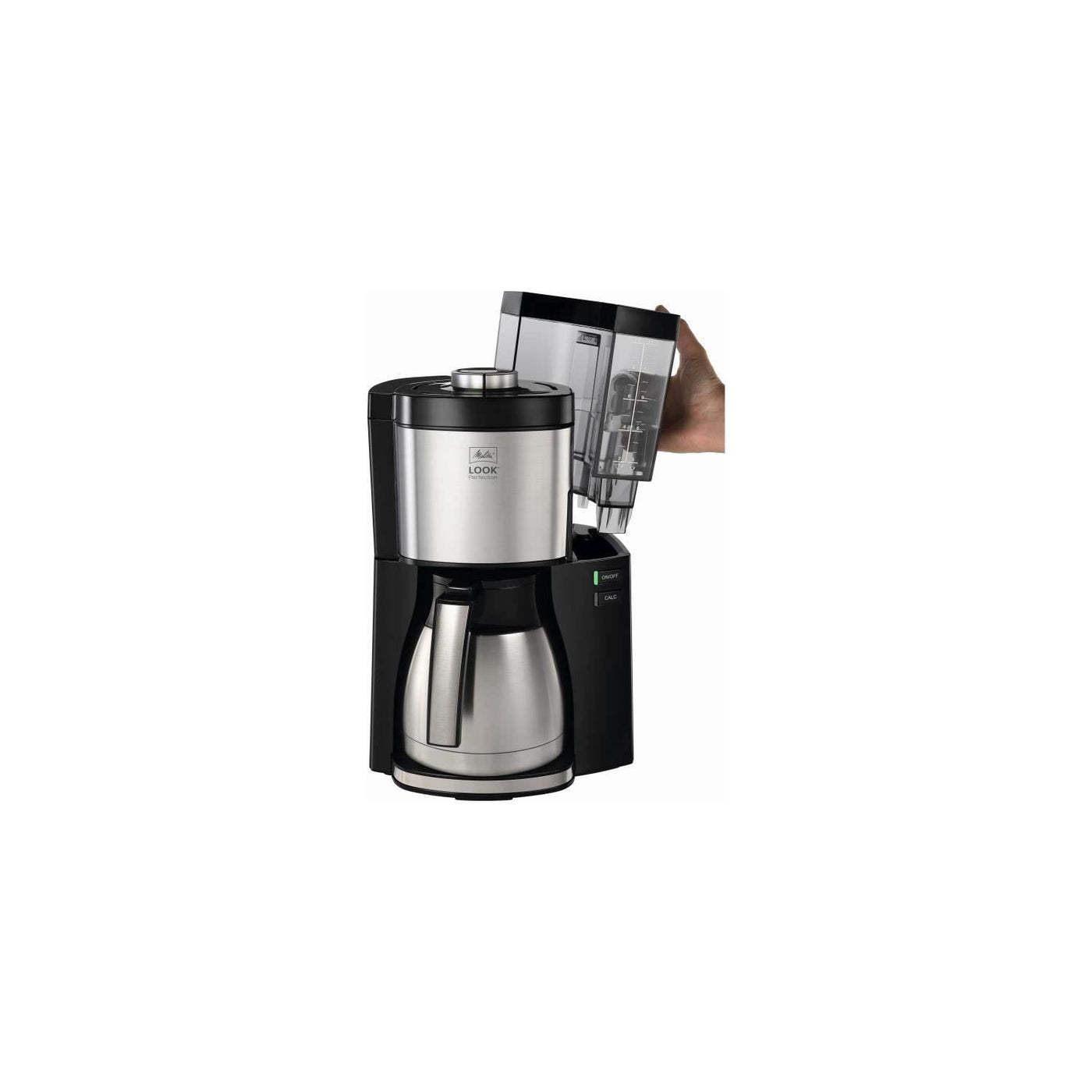 Melitta 1025-15 Look V Therm Perfection Filter-Kaffeemaschine mit Thermo-Kanne, 1080, abnehmbaren Wassertank und Entkalkungsprogramm, 1.25 liters, Weiß