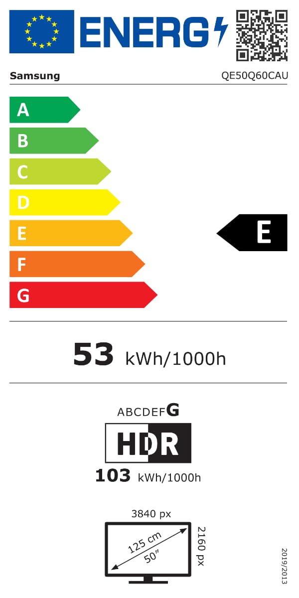 Samsung QLED 4K Q60C 50 Zoll Fernseher, Quantum-Dot-Technologie, Quantum HDR, AirSlim Design, Smart TV [2023] (50Q60C)