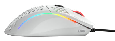 Glorious Gaming Model D Wired Gaming Mouse – superleichtes Wabendesign mit 68 g, RGB-Beleuchtung, ergonomisch, Pixart 3360 Sensor, Omron-Schaltern, PTFE-Füße, 6 Tasten – Glänzend Weiß