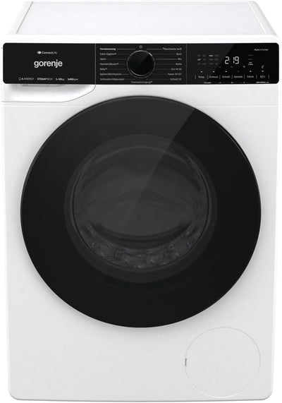 Gorenje WPNA 14 ATSWIFI3 Waschmaschine, 10kg, WiFi, EEK A, Made in Europe, Inverter PowerDrive Motor, 1400 U/min, 15 Programme, AquaStop, SteamTech, Schnellprogramm, weiß