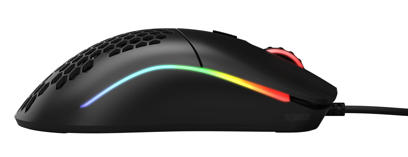 Glorious Gaming Model O Wired Gaming Mouse – superleichtes Wabendesign mit 67 g, RGB-Beleuchtung, Pixart 3360 Sensor, Omron-Schaltern, beidhändig – Mattschwarz