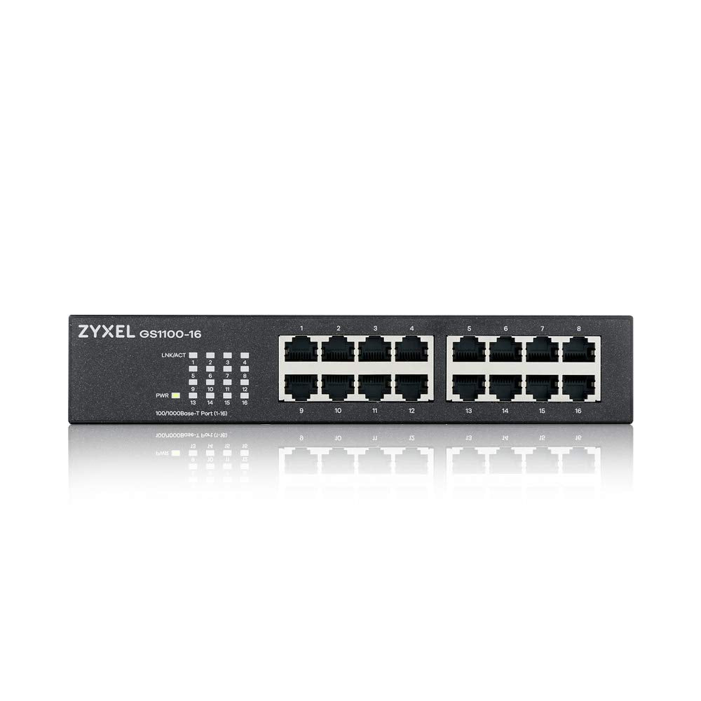 Zyxel 16-Port Gigabit Ethernet Unmanaged Switch - Design ohne Lüfter [GS1100-16v3]