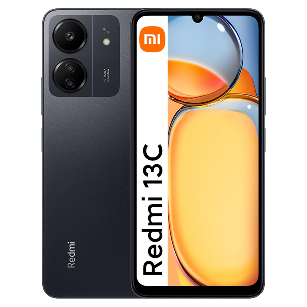 Xiaomi Redmi 13C Unlocked Smartphone 8GB RAM 256GB ROM 6.74" 90Hz Display 50MP Triple Camera 5000mAh Battery 18W Fast Charging Octa-core Processor Dual SIM MIUI 14 (Schwarz)