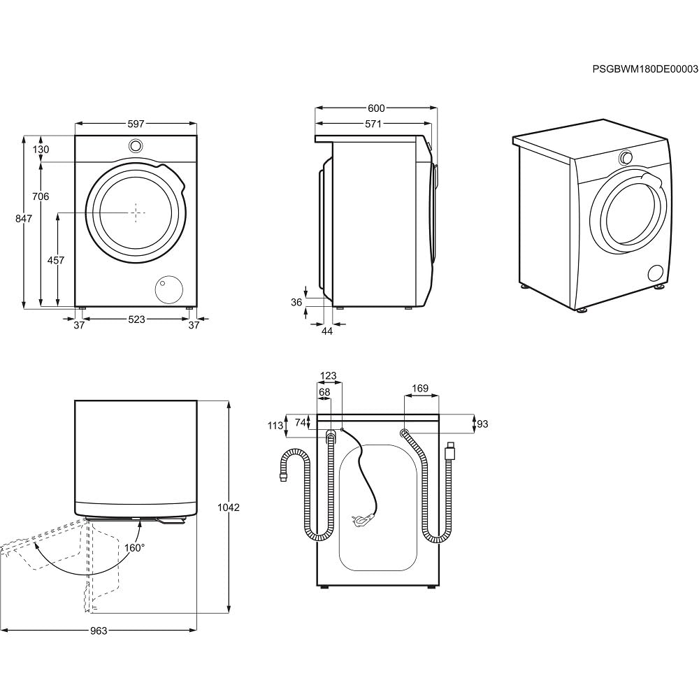 AEG Waschmaschine - Serie 8000 PowerCare- Faserschutz - UniversalDose Schublade für PODS - Auffrisch- & Nachlegefunktion - 8kg - Leise - Mengenautomatik - 1400 U/Min - Vollwasserstopp - LR8EG75480